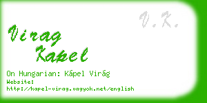 virag kapel business card