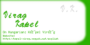 virag kapel business card